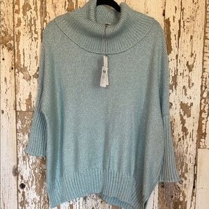 Chico's Soft Blue Cowl Neck Sweater
